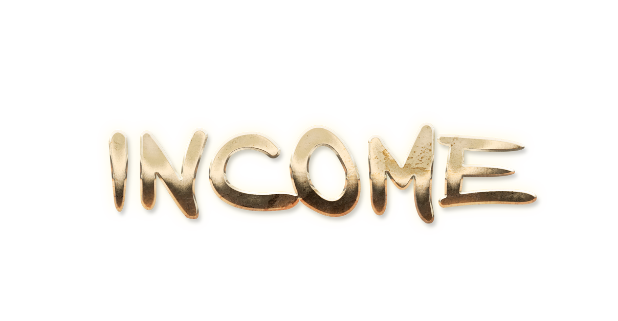 WORD INCOME gold text effects art typography PNG images free